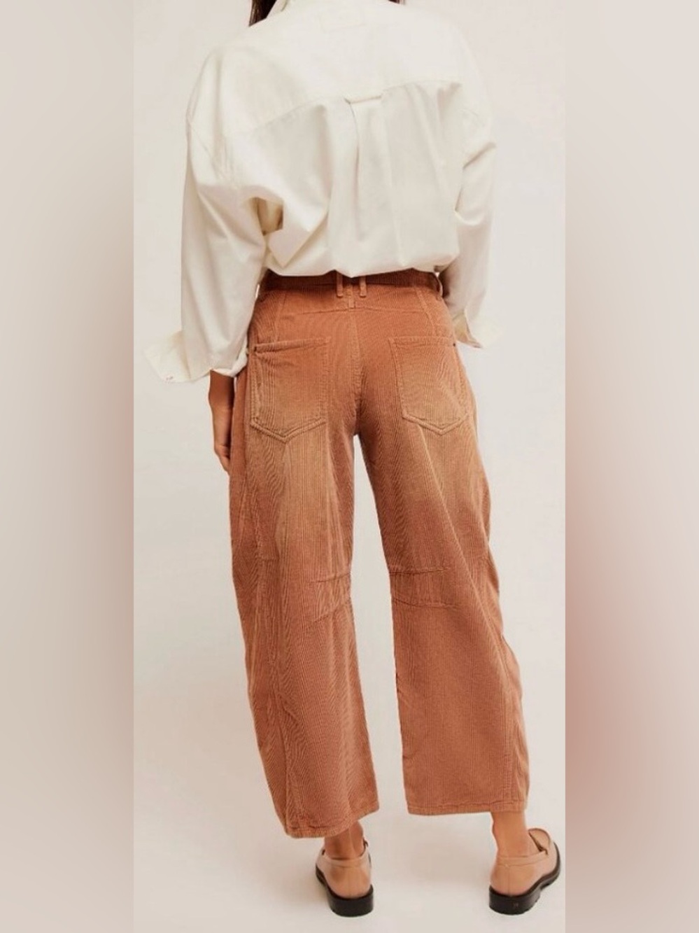 We The Free by Free People Good Luck Mid Rise Corduroy Barrel Jeans, NWOT - Picture 2 of 16